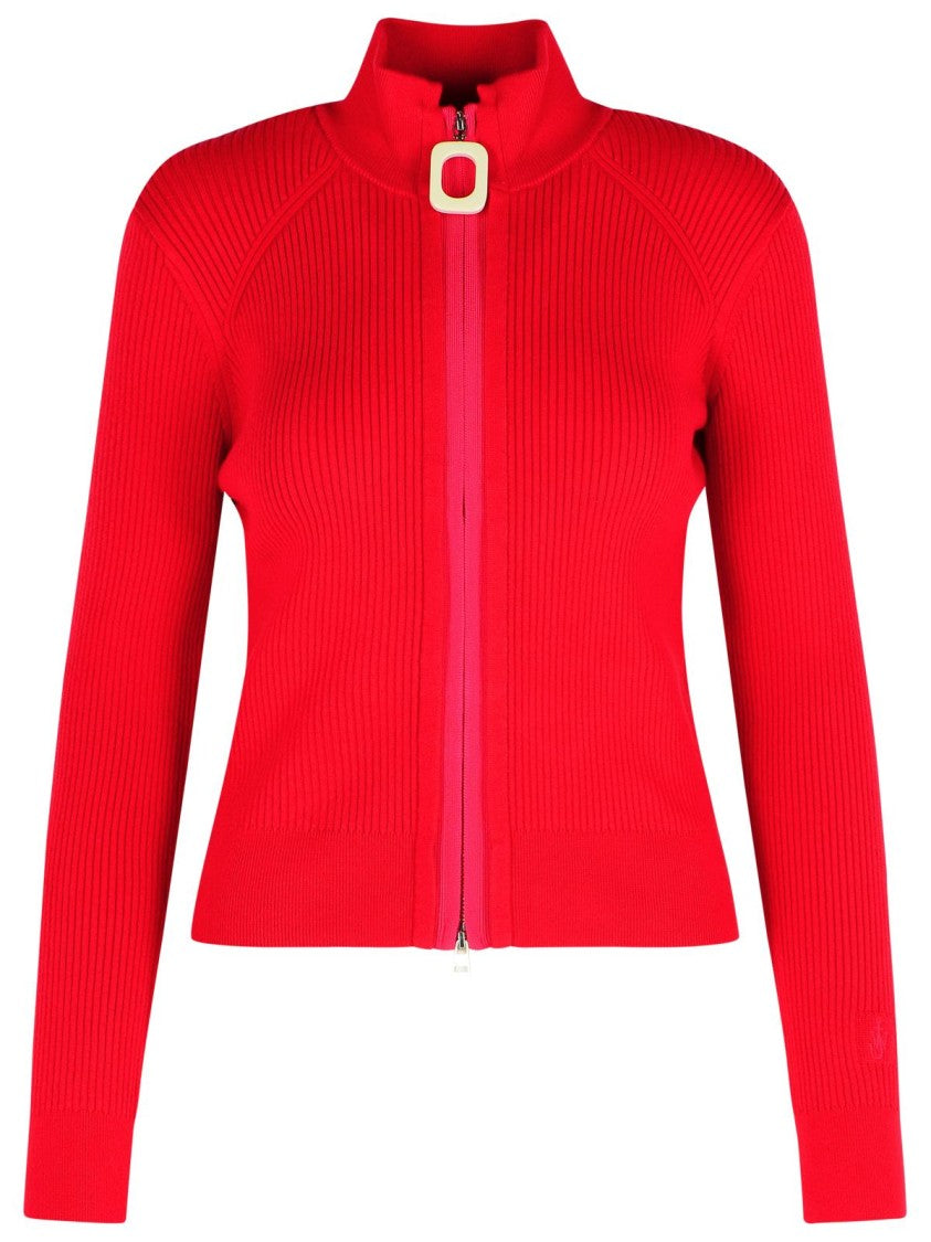 J. W. Anderson Crimson Red Cotton Blend Turtleneck Sweater