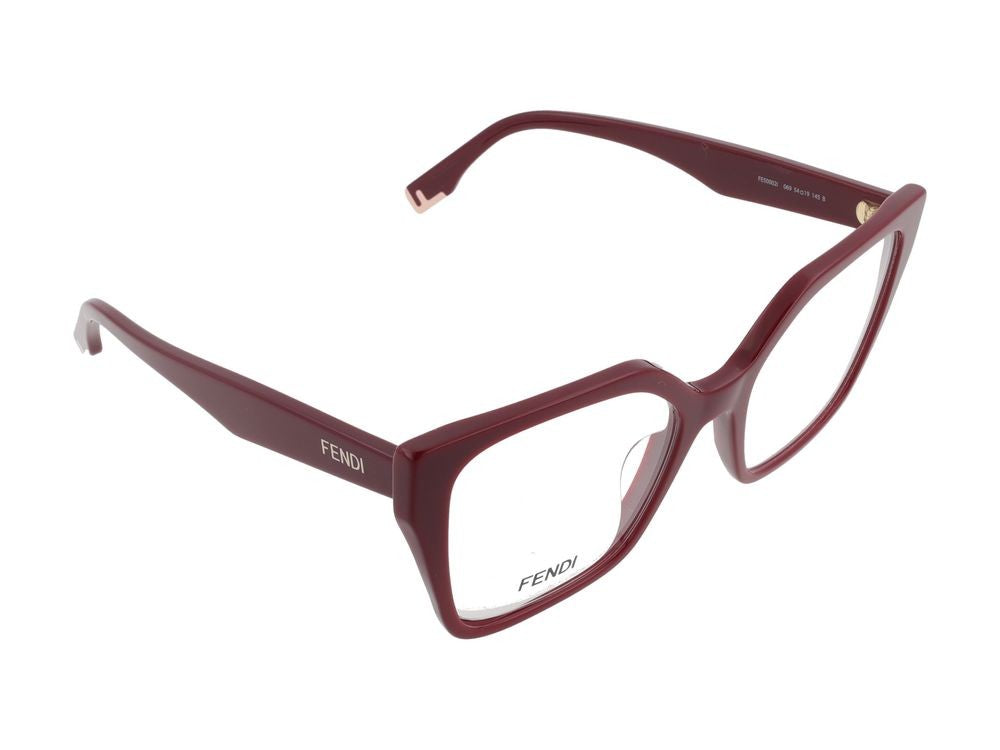 Maison Fendi Fe50002i Burgundy Rectangular Frame Glasses