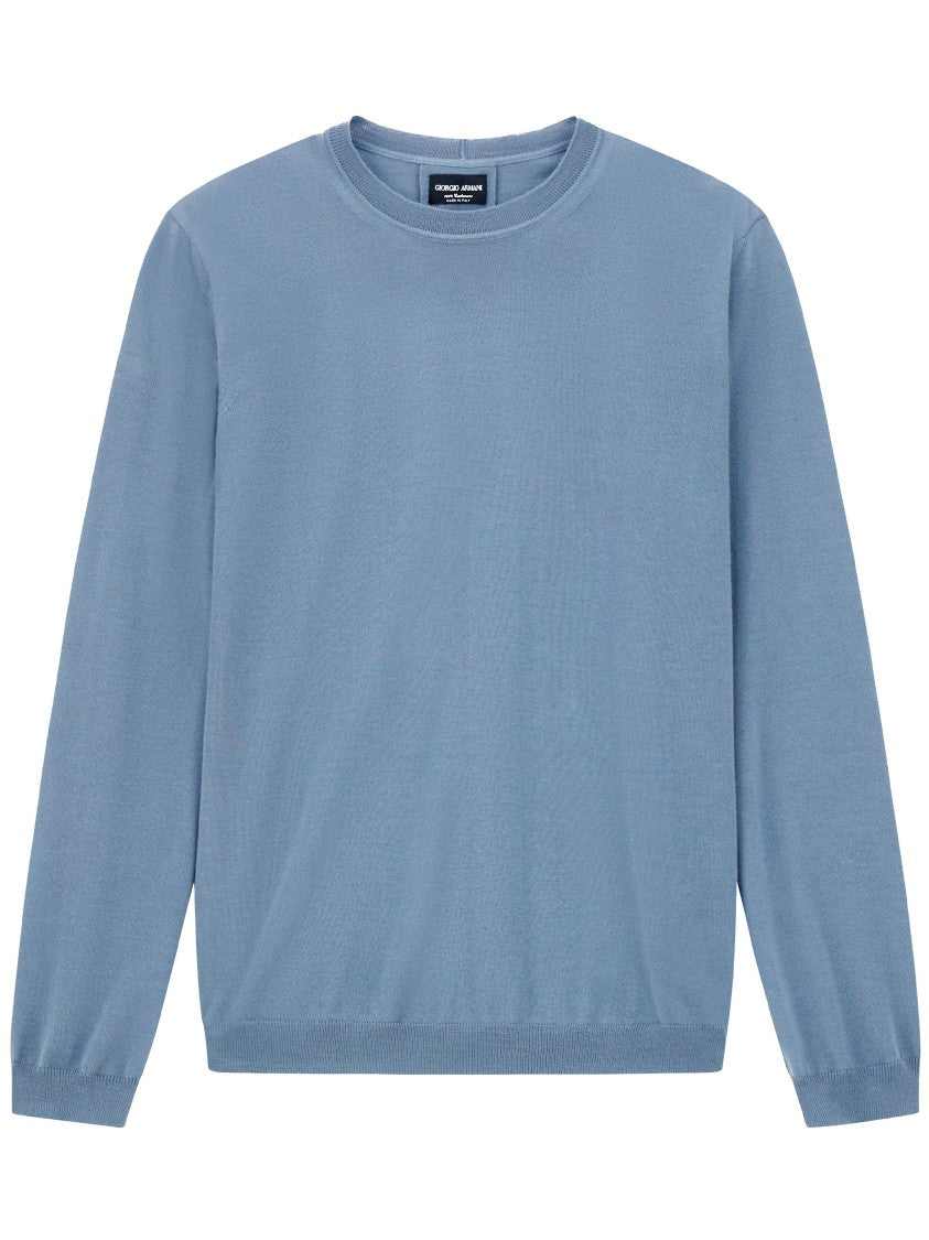 Giorgio Armani Lightweight Minimalist Crew Neck Pullover Sweater