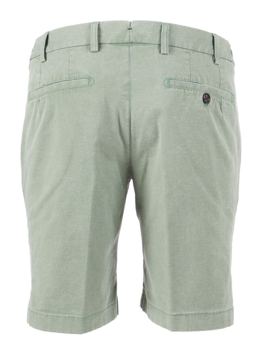 Berwich Green Button Closure Tailored Shorts