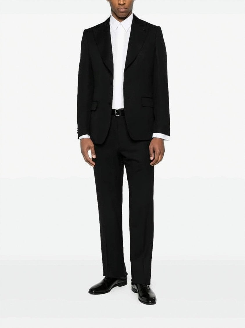 Lardini Long-Sleeve White Shirt With Pointed Collar
