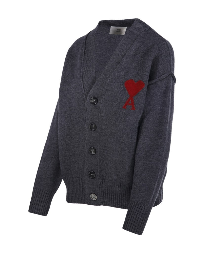 Ami Adc Cardigan V Neck Felted Merino