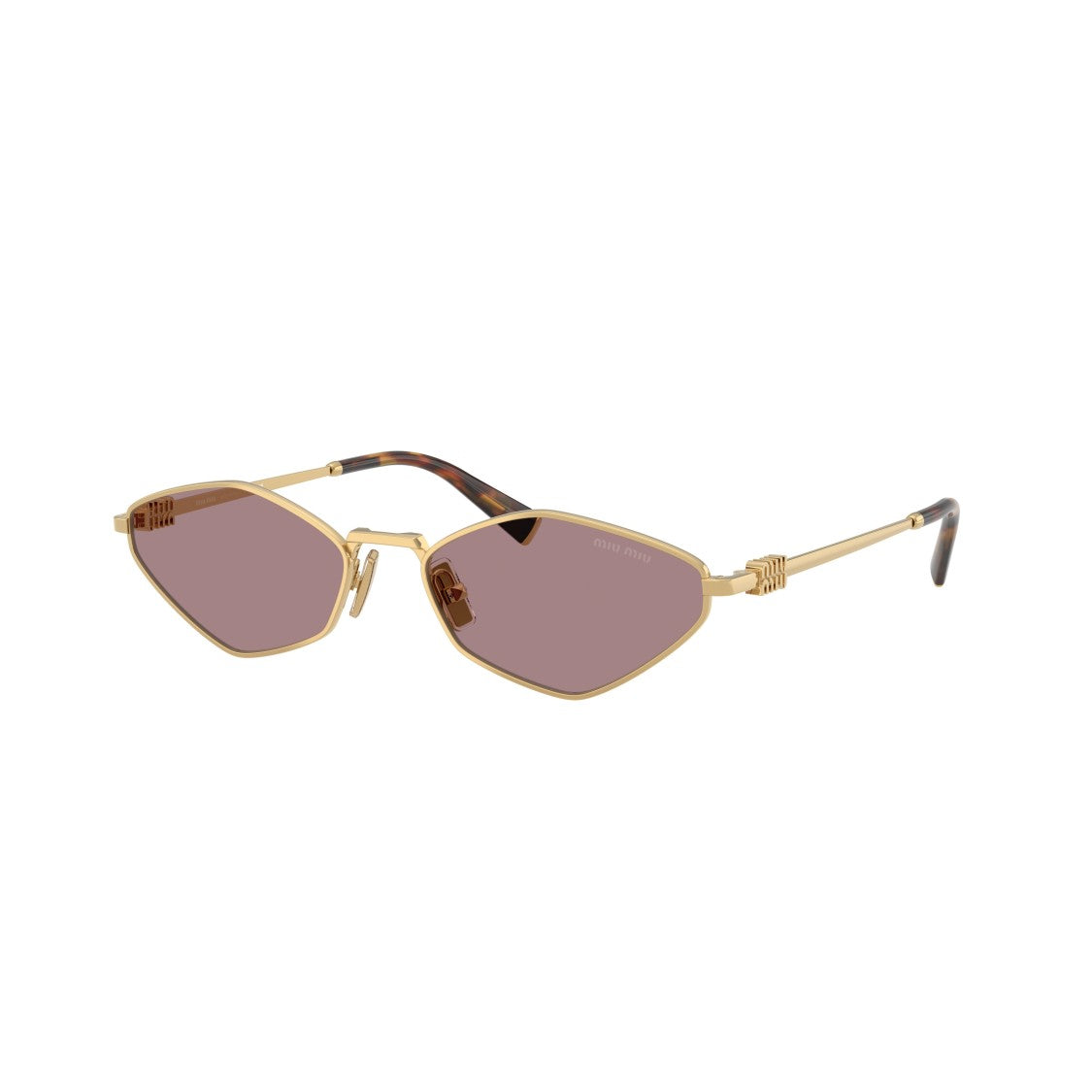 Miu Miu 0Mu 56Zs Angular Gold-Tone Metal Sunglasses