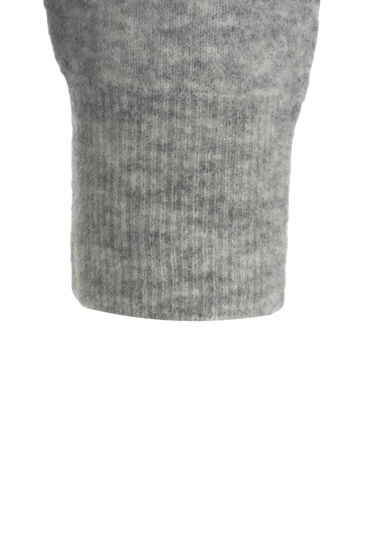 Roberto Collina Heathered High-Neck Pullover With Ribbed Trims