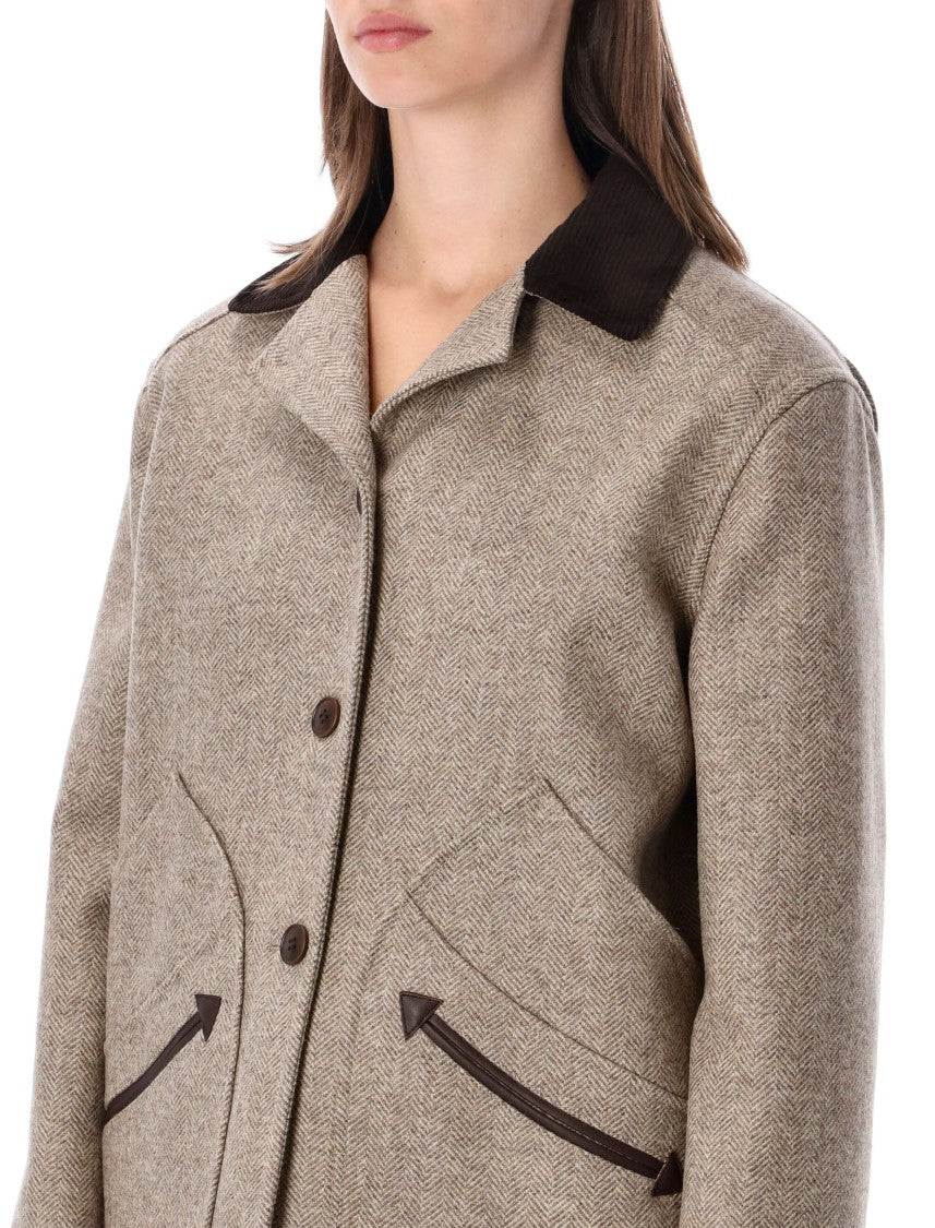 Fortela Textured Herringbone Contrast Jacket