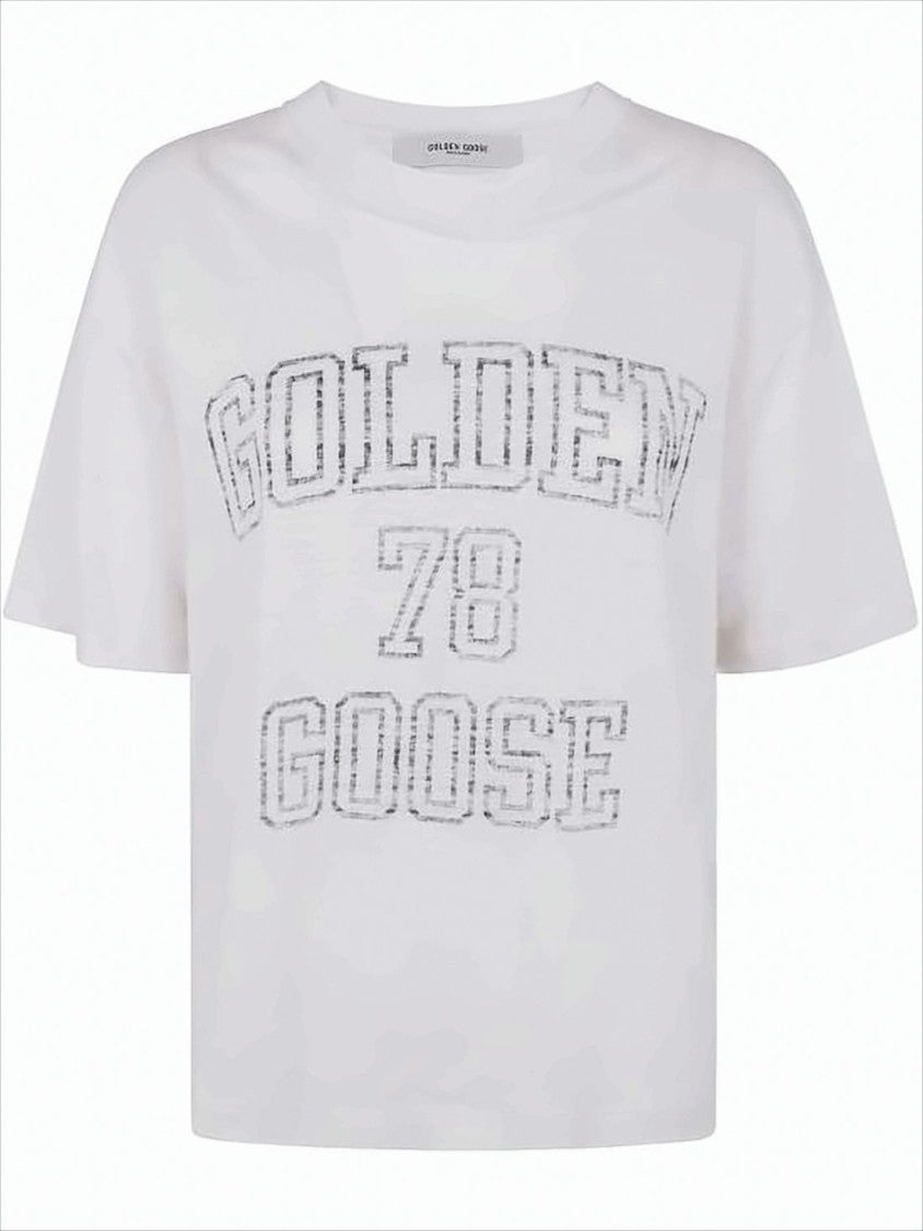 Golden Goose Relaxed-Fit Hemp T-Shirt With Vintage Collegiate Print