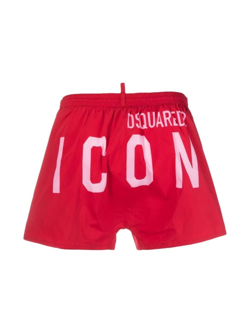 Dsquared2 Red Boxer Midi Swimwear