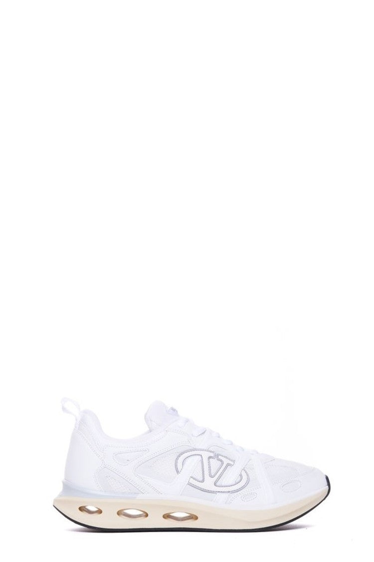 Valentino Garavani White Cutout Midsole Leather Sneakers