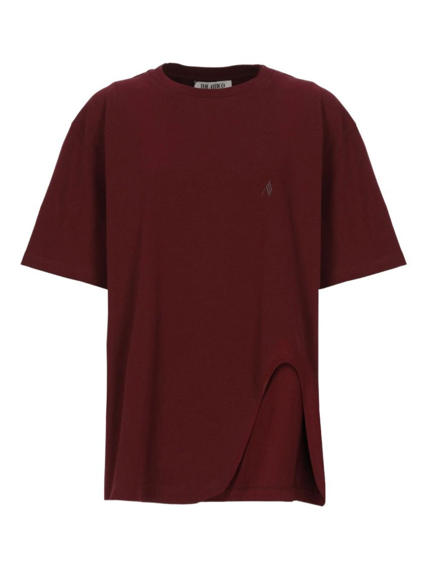 The Attico Oversized Cotton Jersey T-Shirt With Shaped Slit