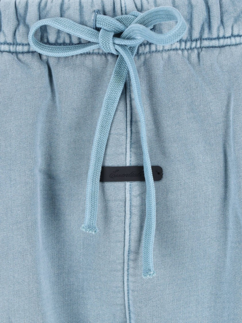 Fear Of God Essentials Beige Relaxed Wide-Leg Tonal Embroidered Trousers