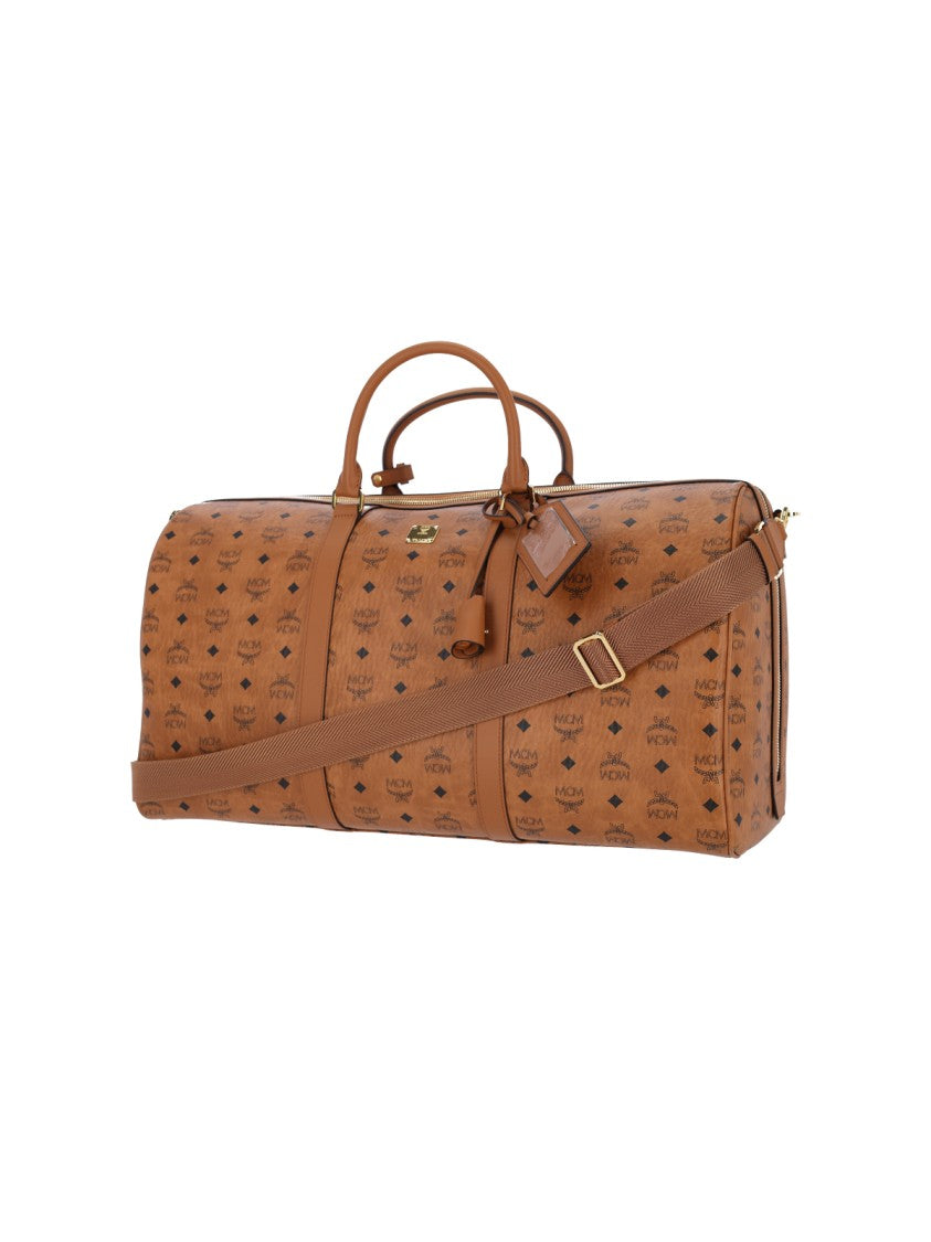Mcm Weekender Bag In Brown Visetos Canvas