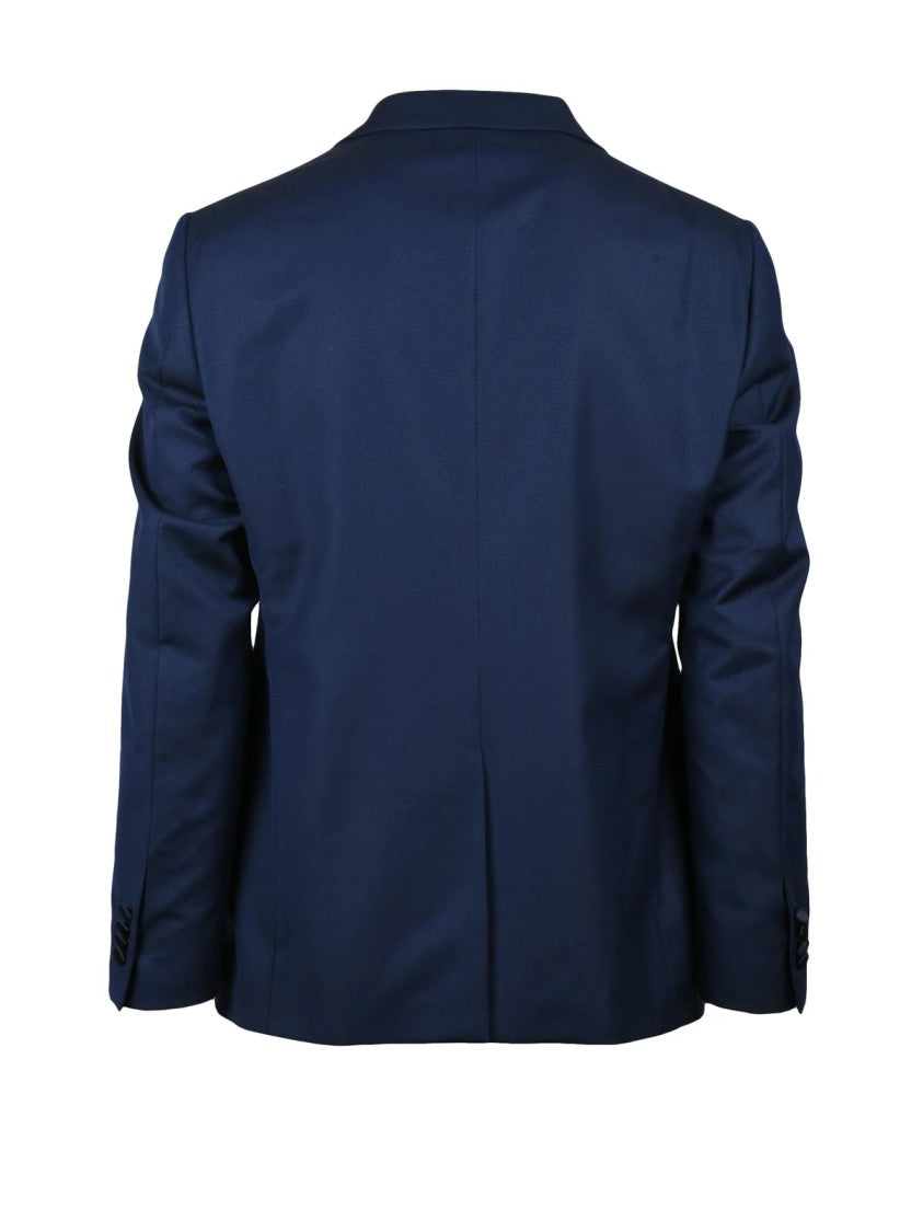 Luigi Bianchi Fitted Wool Jacket With Satin Lapel And Elegant Silhouette