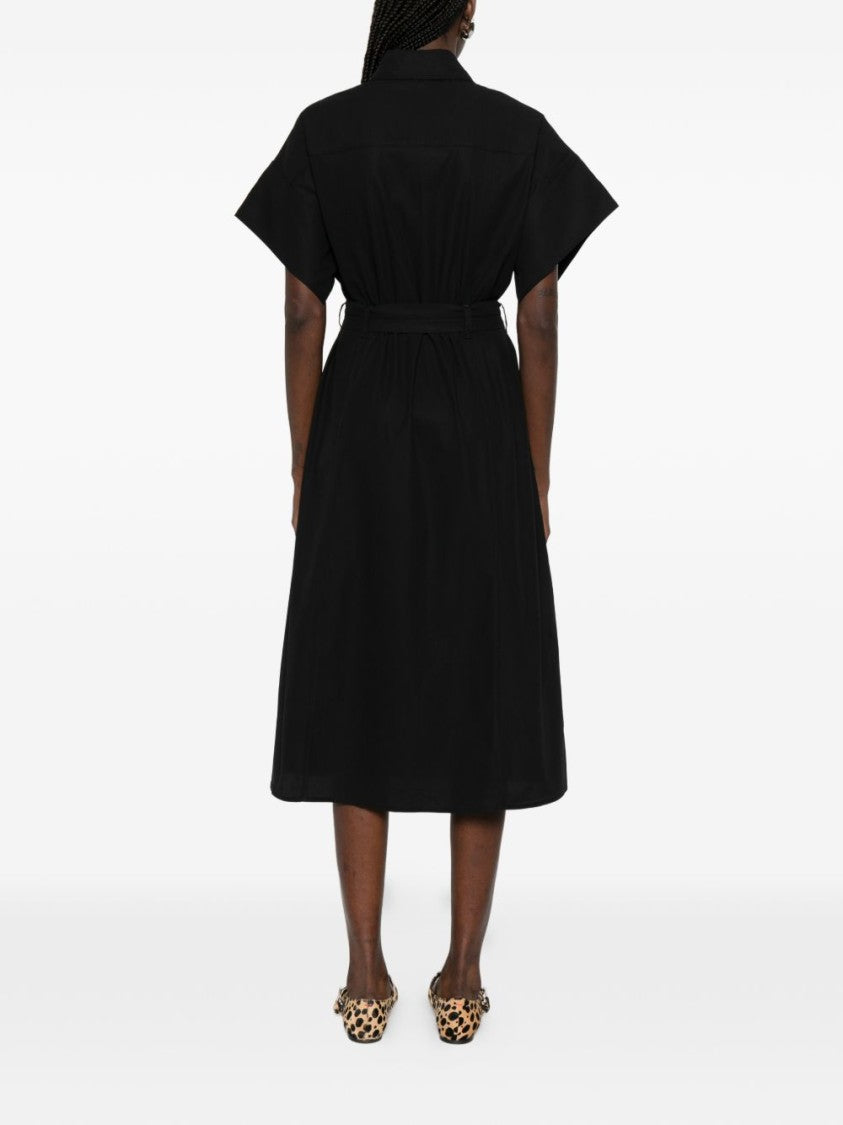 Pinko Black Cotton Buttoned Day Dress