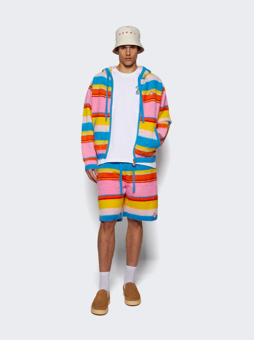 Casablanca Fluffy Oversized Hoodie Multicolor Blue