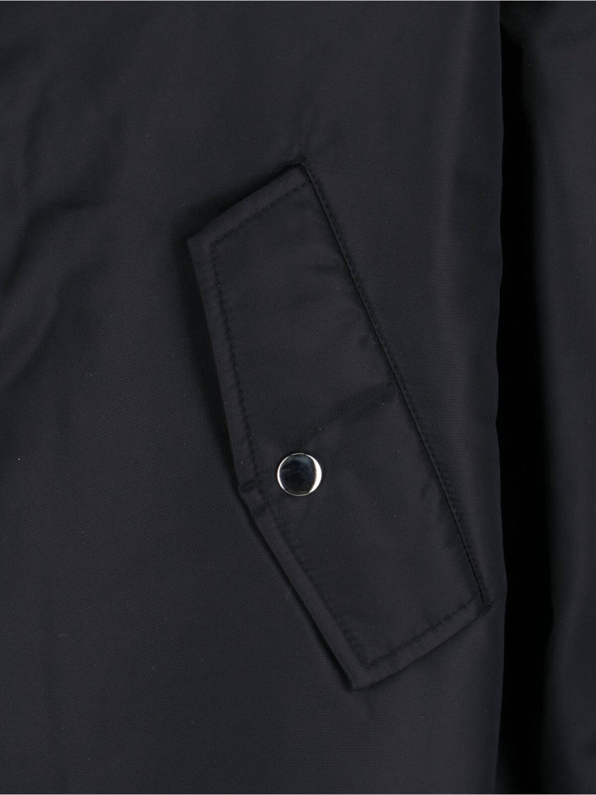 The Frankie Shop Padded Black Bomber Jacket With Ribbed Finishes