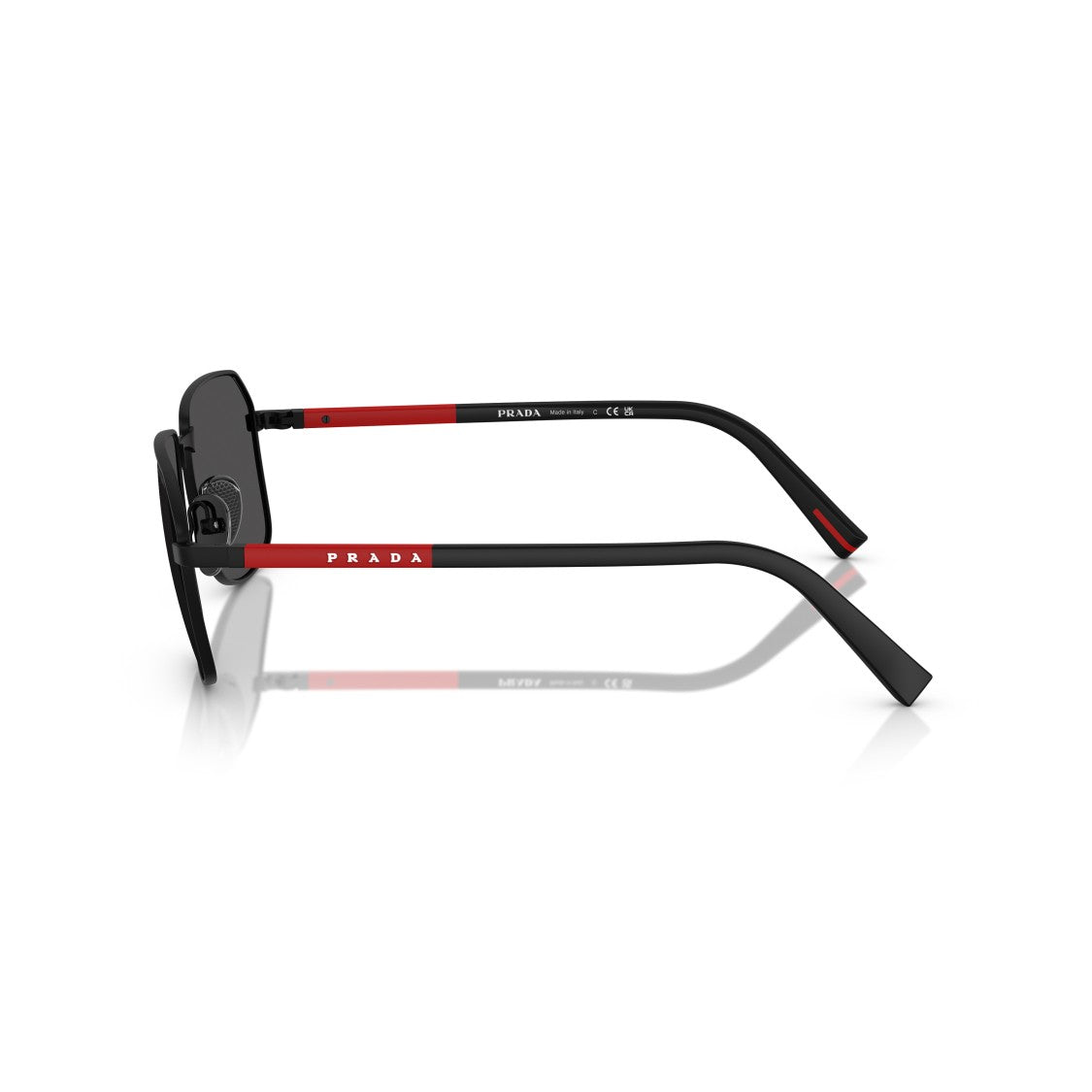 Prada Linea Rossa 0Ps A51s Rectangular Lens Black Metal Sunglasses
