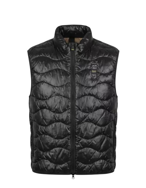 Blauer Check Pattern Quilted Sleeveless Vest