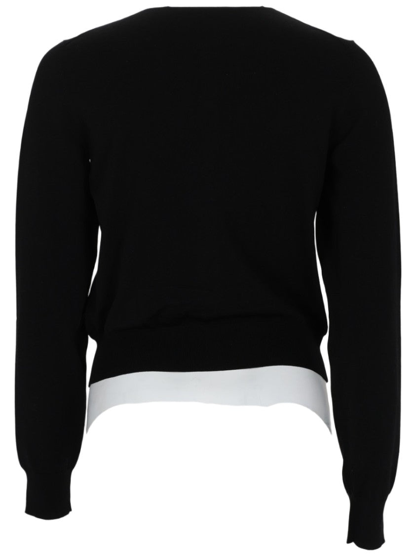 Alexander Wang Cropped Black Cardigan With Button-Down Front And Logo Detail