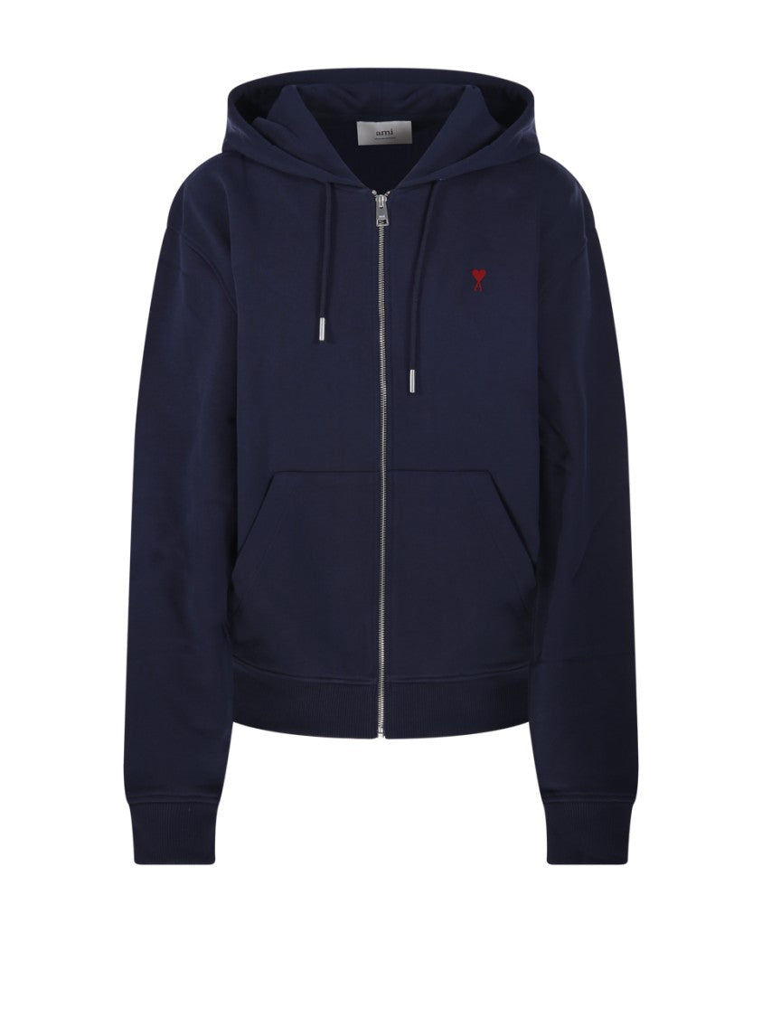 Ami Adc Full Zip Hoodie Sweatshirt