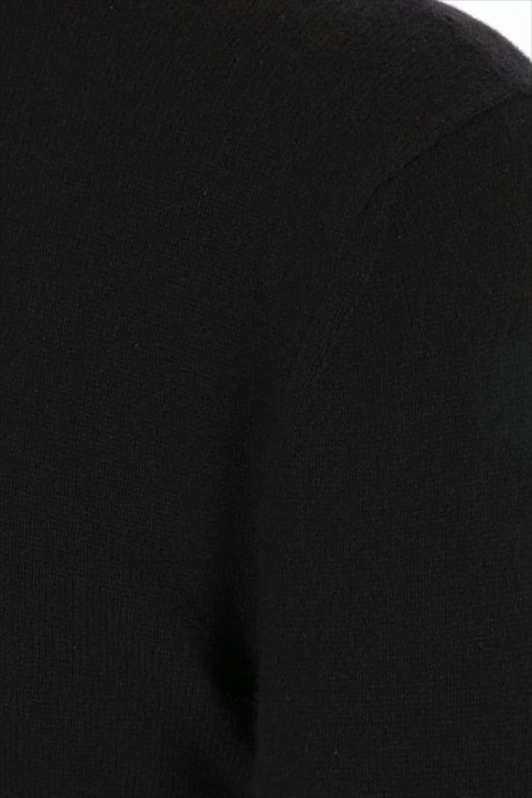 Saint Laurent Fitted Black Cashmere Sweater With Crew Neckline