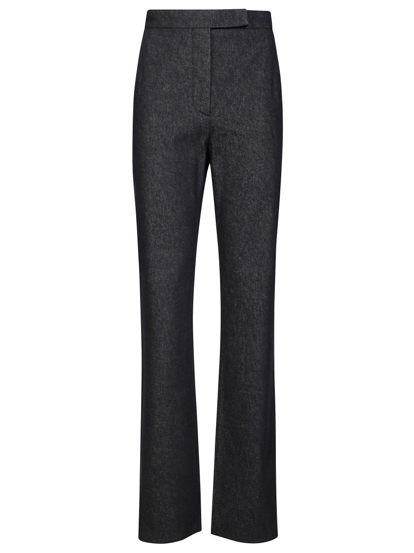 Max Mara Galizia Straight-Leg Tailored Pants With Subtle Sheen