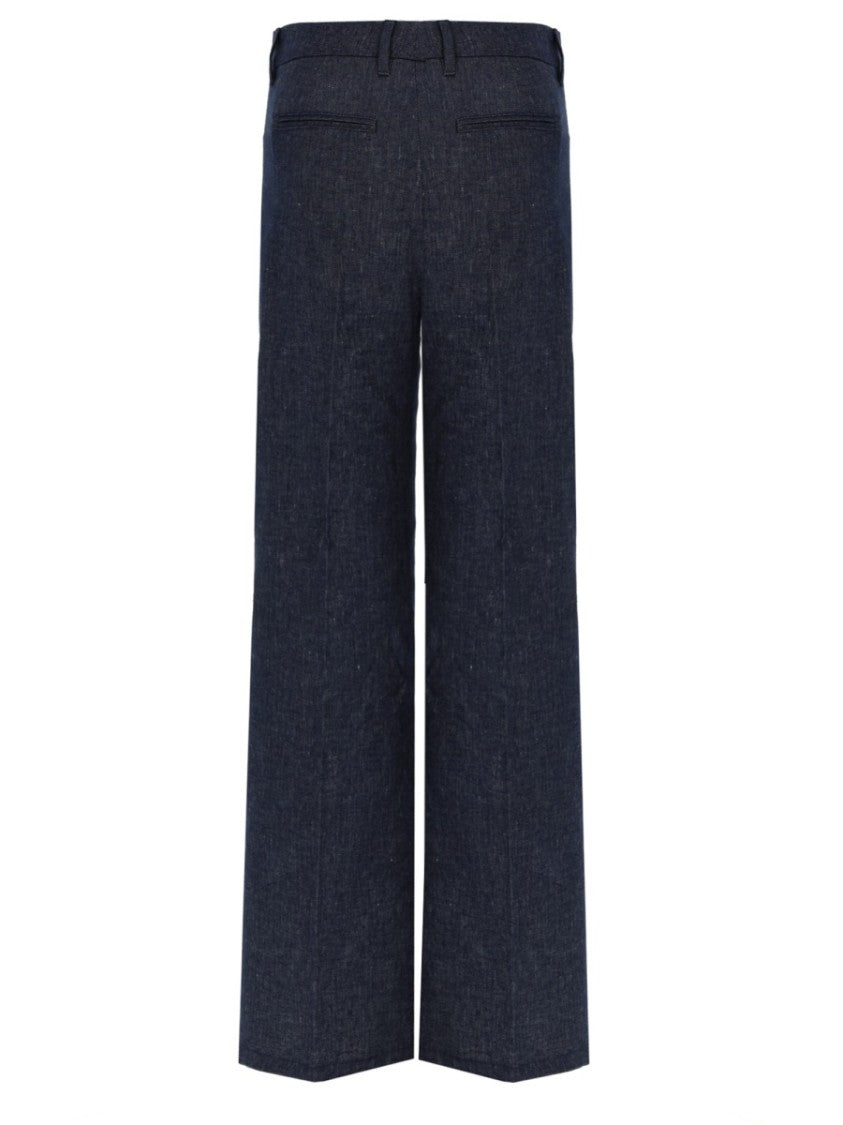 Max Mara Wide-Leg Denim Pants With High Waist And Tailored Finish