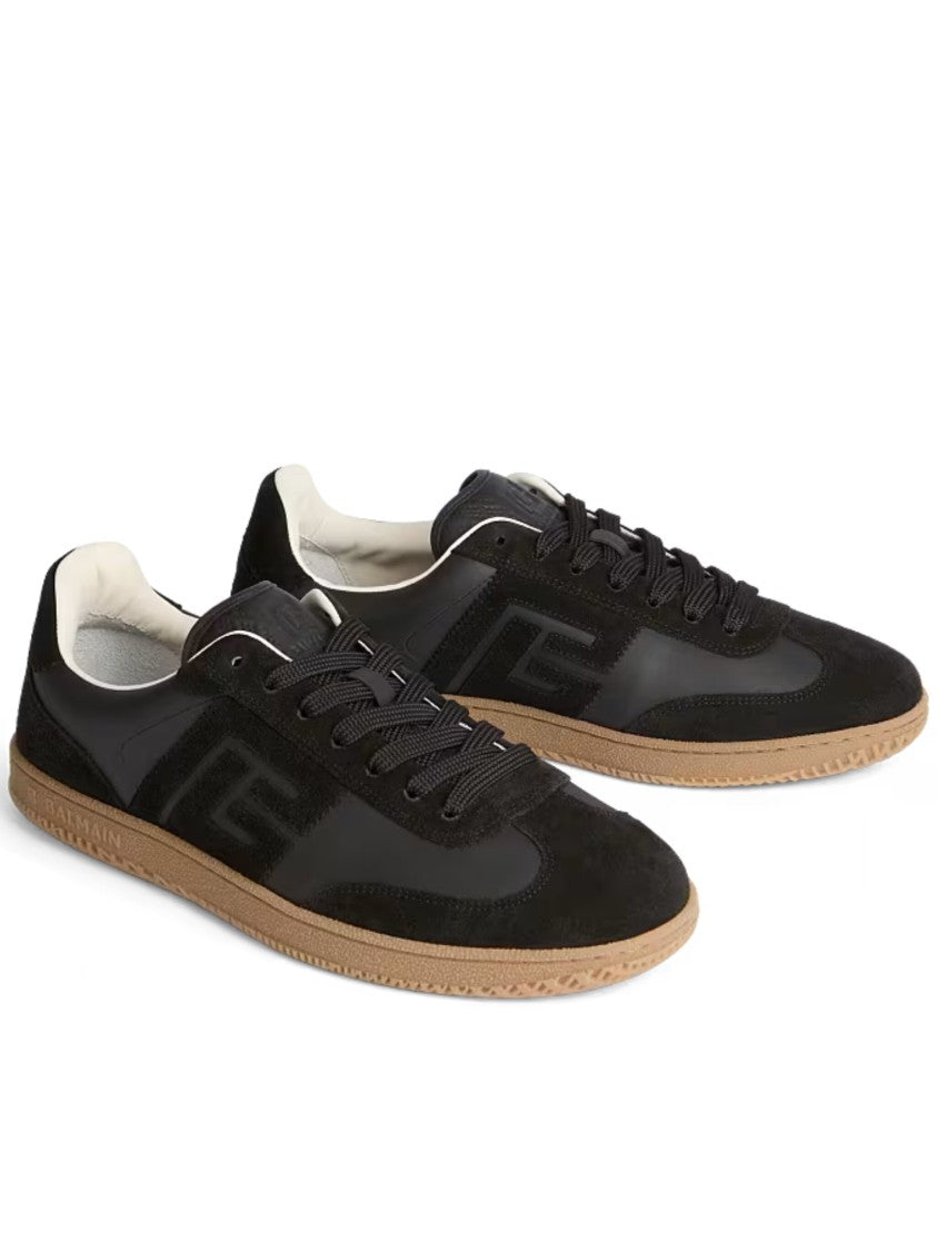 Balmain Black Low Top Lace Up Sneakers