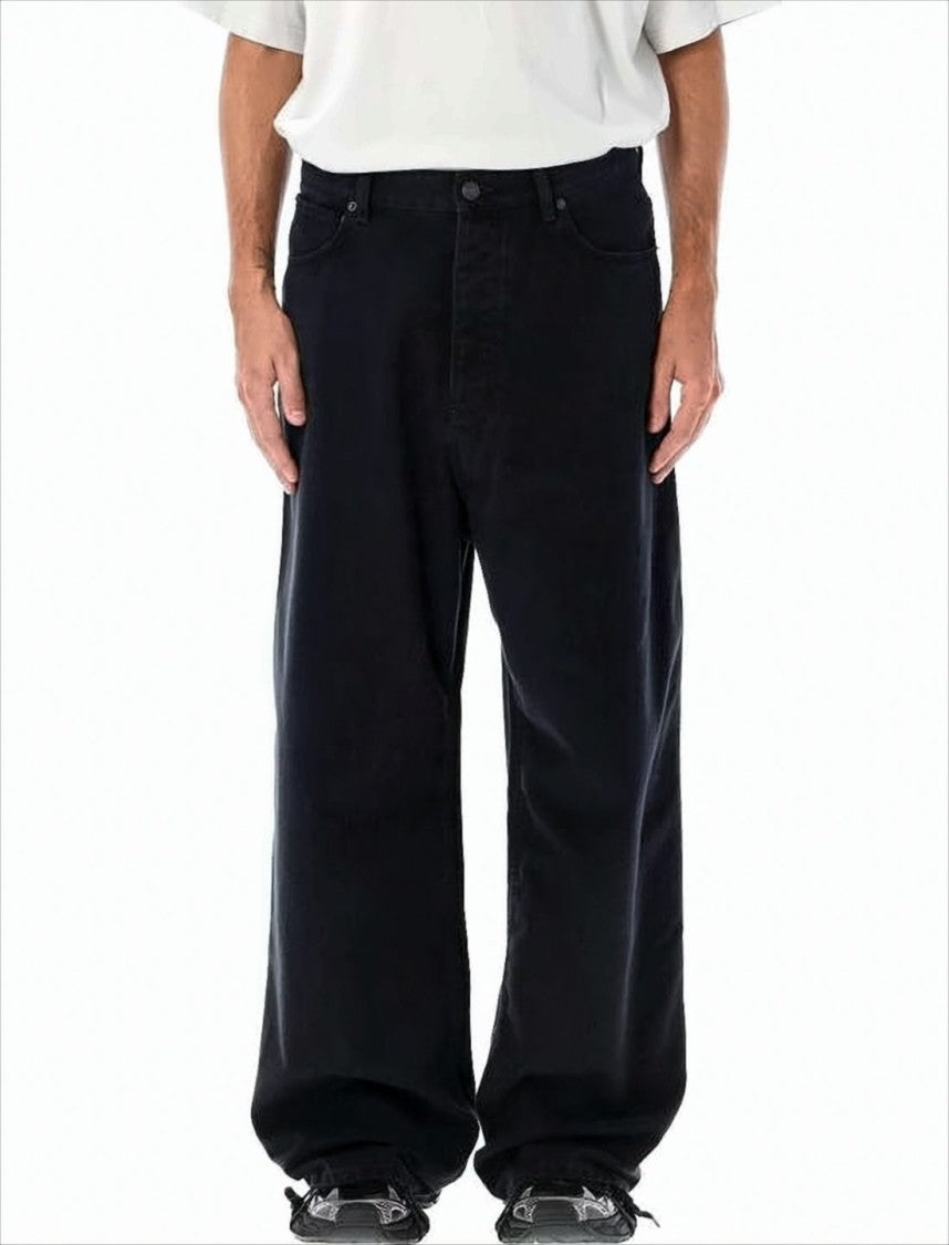 Balenciaga Wide-Leg High-Waist Denim Pants With Classic Five-Pocket Styling