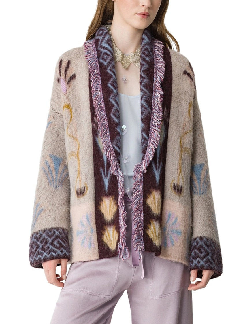 Forte Forte Jacquard Pattern Baby Alpaca Long Cardigan