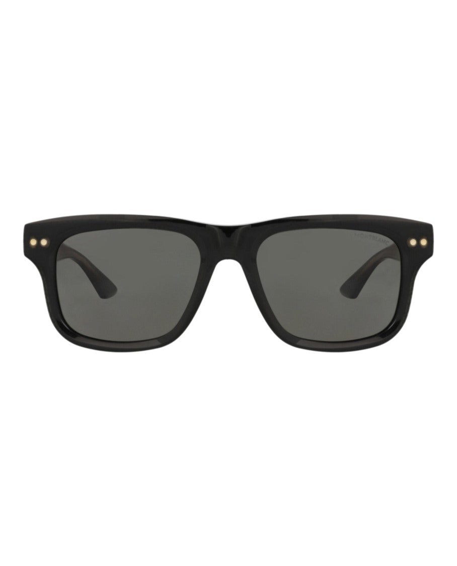 Montblanc Square-Frame Recycled Acetate Sunglasses With Polarized Lenses