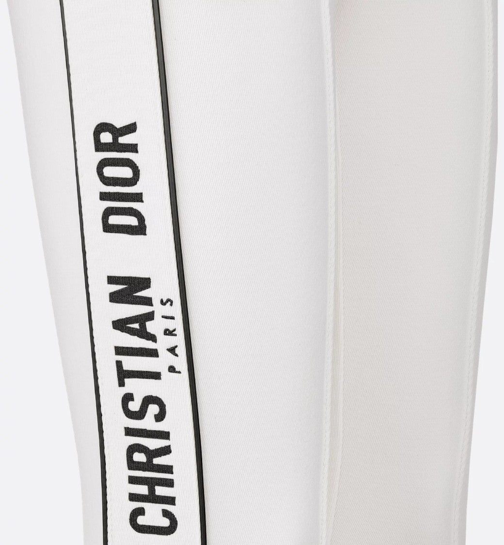 Christian Dior White Slim-Fit Side Stripe Logo Pants