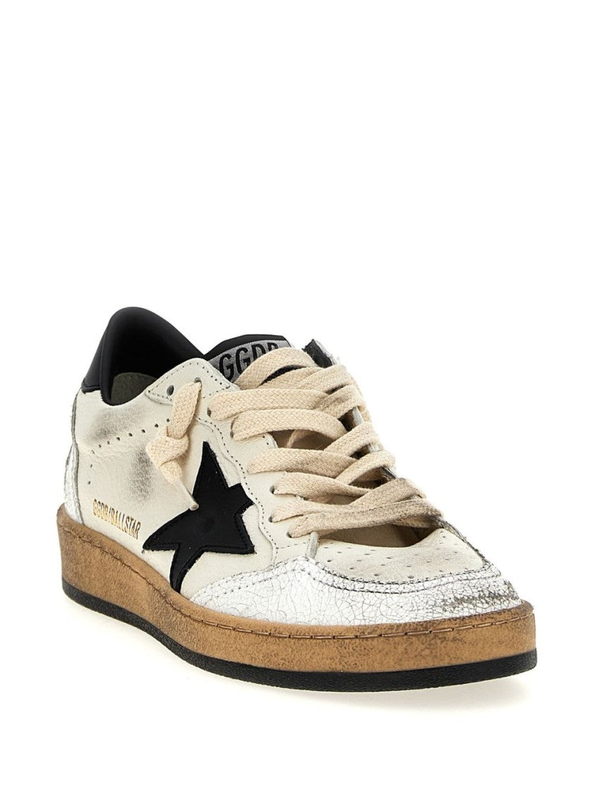 Golden Goose Low-Top Sneakers With Distressed Metallic Finish