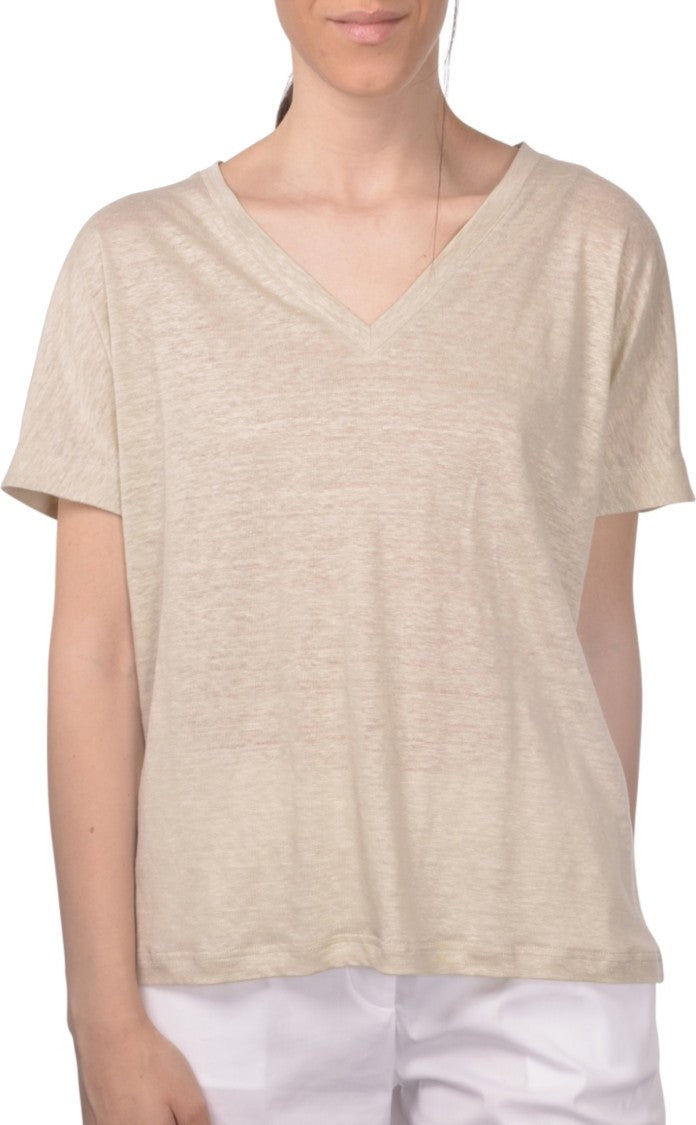 Paolo Fiorillo Capri Relaxed V-Neck Linen Top