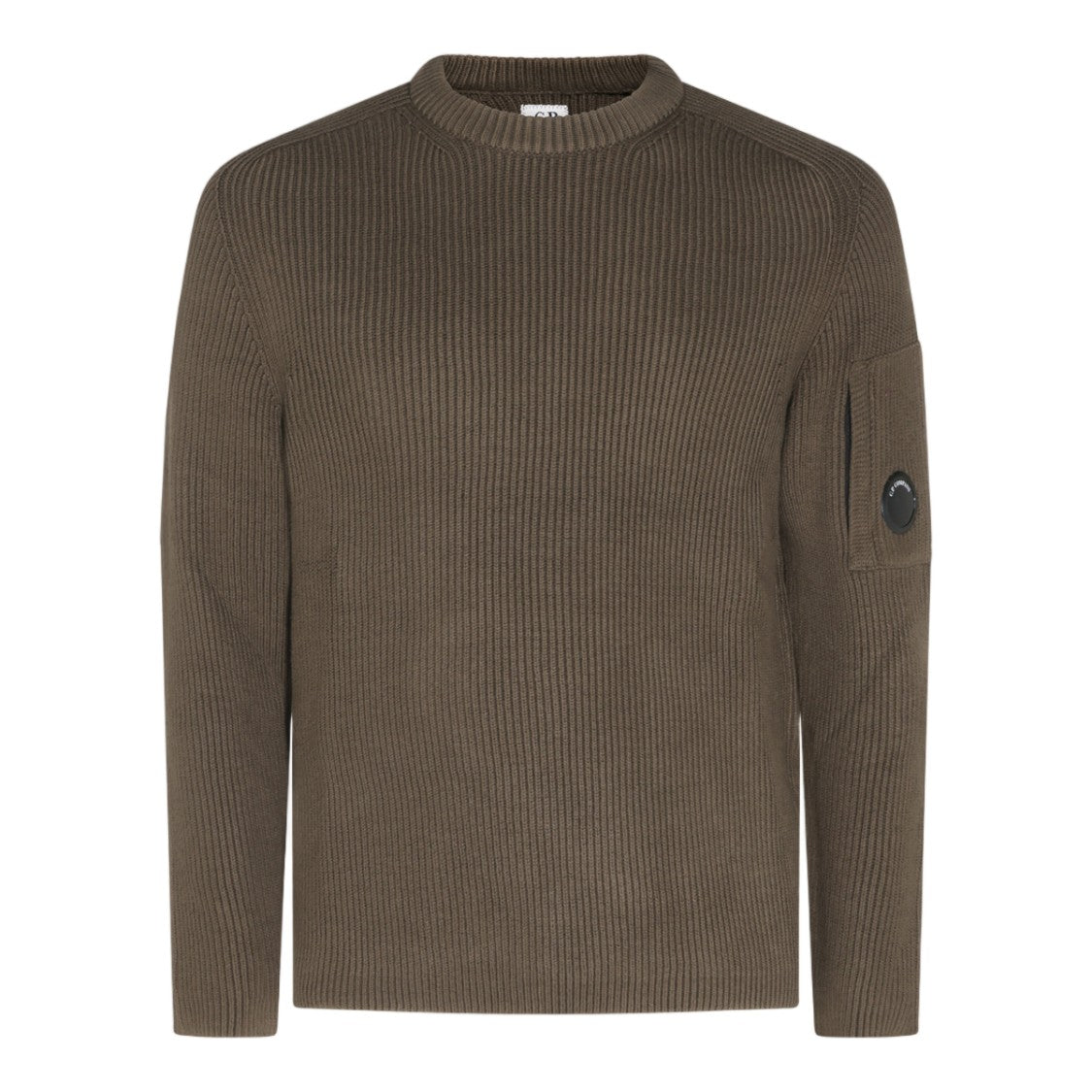 C.P. Company Ribbed Knit Sweater With Crew Neckline And Logo Detail