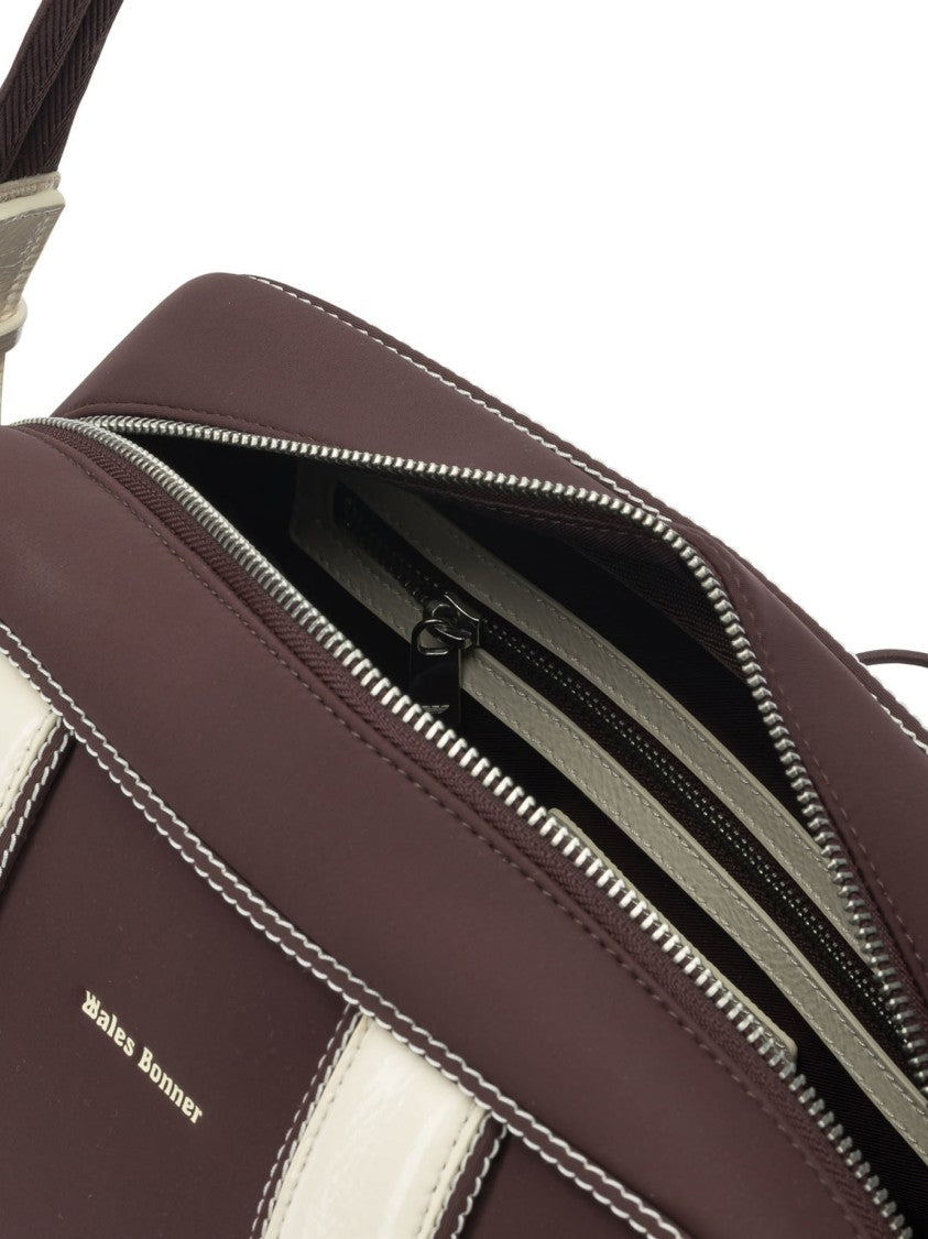 Adidas Originals Structured Dark Brown Sport Bag With Cream Accents