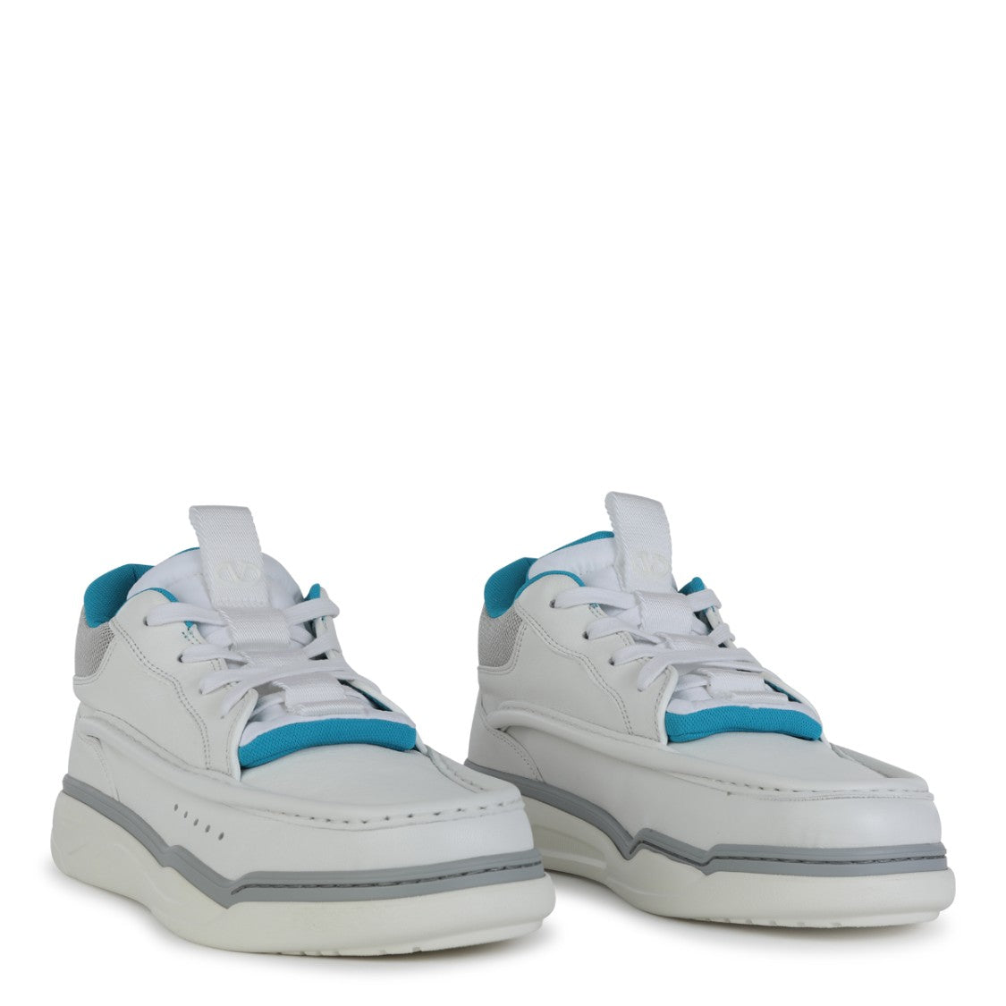 Valentino Garavani White Cotton Leather Sole Sneakers