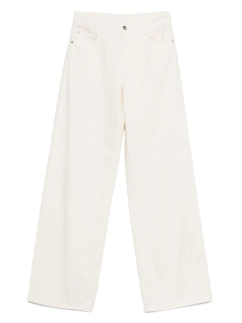 Ermanno Scervino High-Waisted White Baggy Jeans