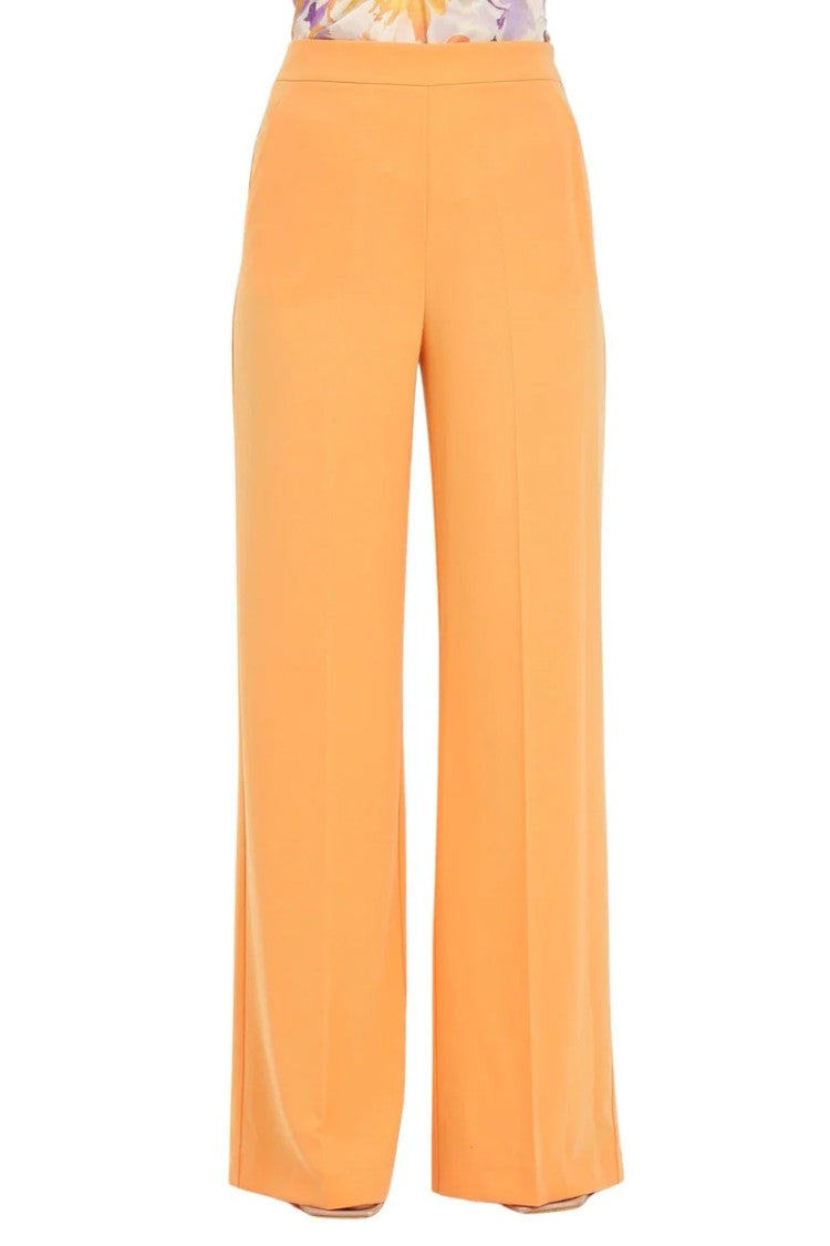 Patrizia Pepe Wide-Leg Stretch Trousers In Vibrant Orange