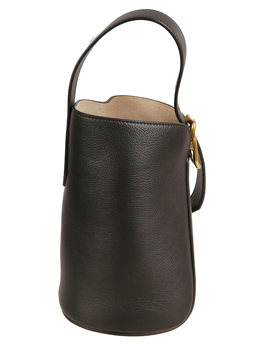 J&M Davidson Structured Cowhide Leather Bag With Gold-Tone Detail