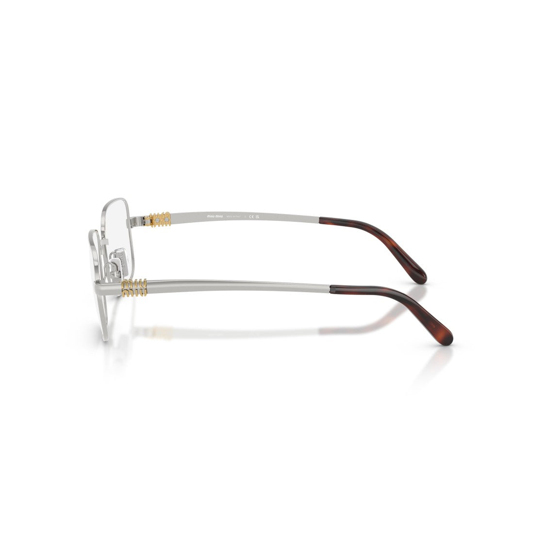 Miu Miu 0Mu 51Zv Rectangular Metal Frame Eyeglasses