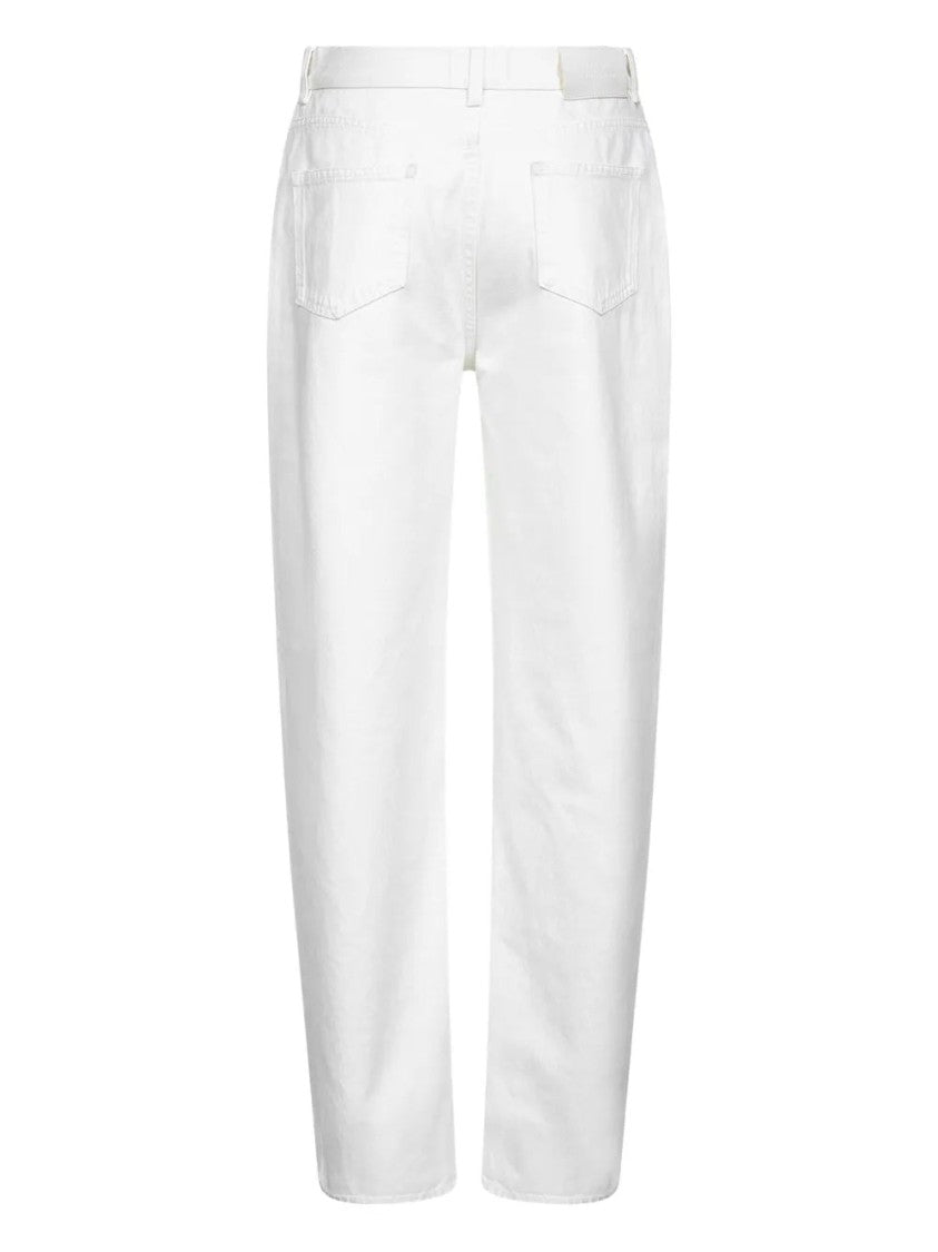 Loulou Studio High-Waisted White Cotton Jeans