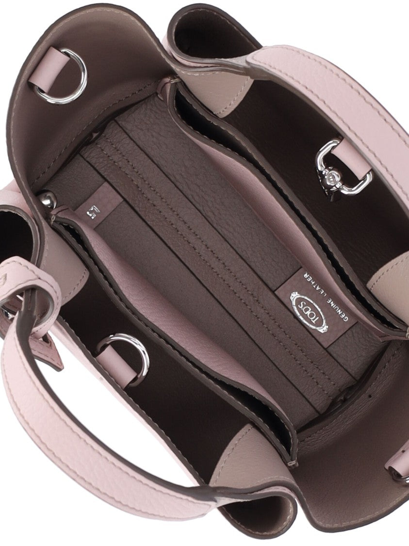 Tod's Micro Logo Shoulder Bag In Taupe Leather