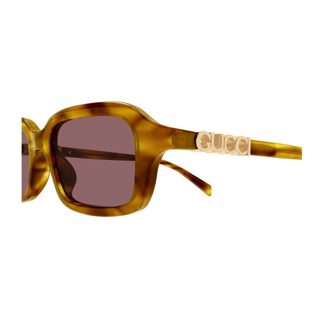 Gucci Havana Name Of Brand Gg2152s Recycled Acetate Rectangular Sunglasses