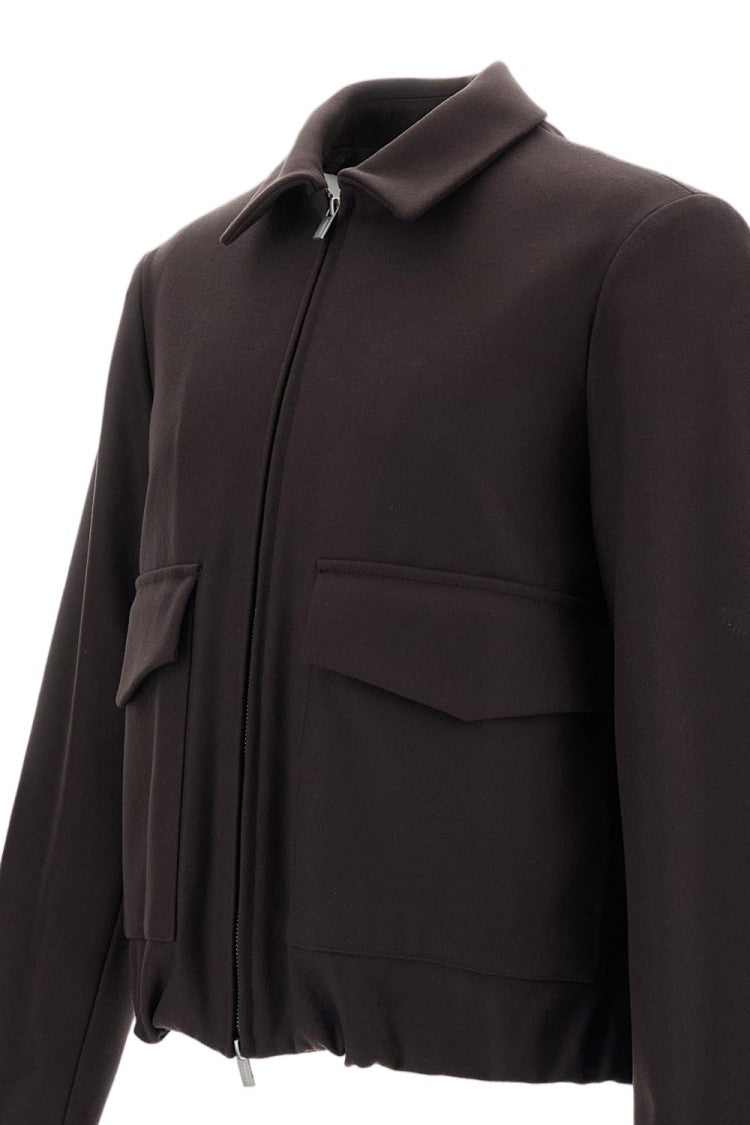 Barena Brown Magan Zipped Melton Wool-Blend Blouson Jacket