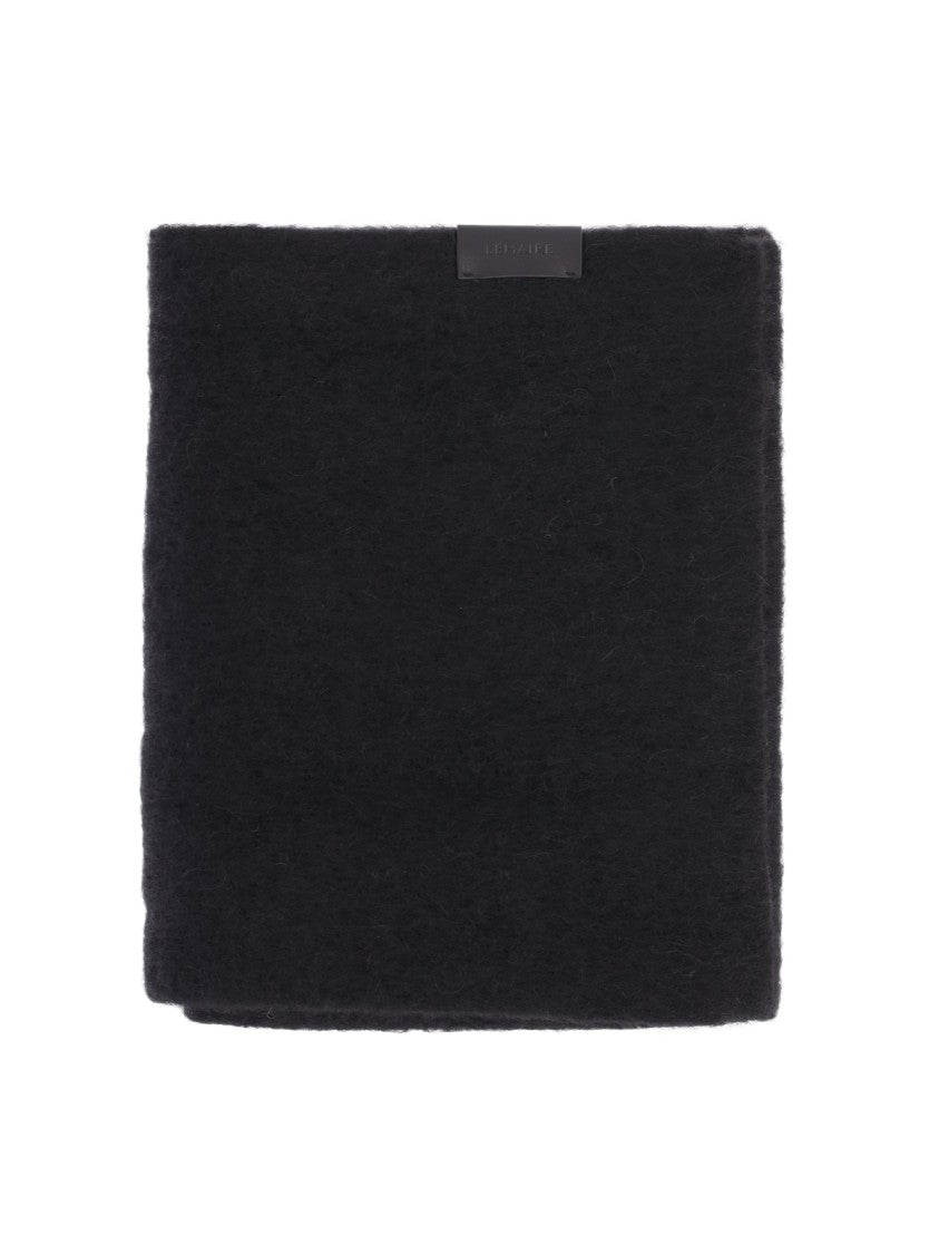 Lemaire Black Rectangular Alpaca-Blend Scarf