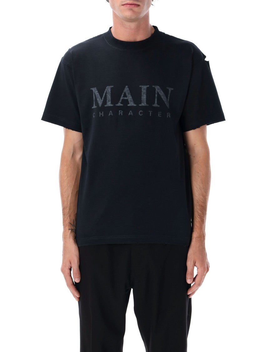 Balenciaga Black Faded Regular Fit Logo T-Shirt