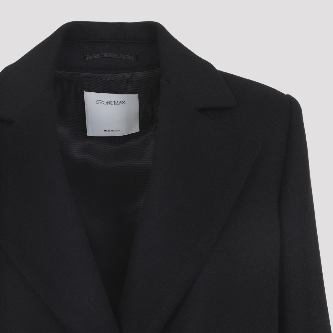 Sportmax Ala Black Virgin Wool Coat