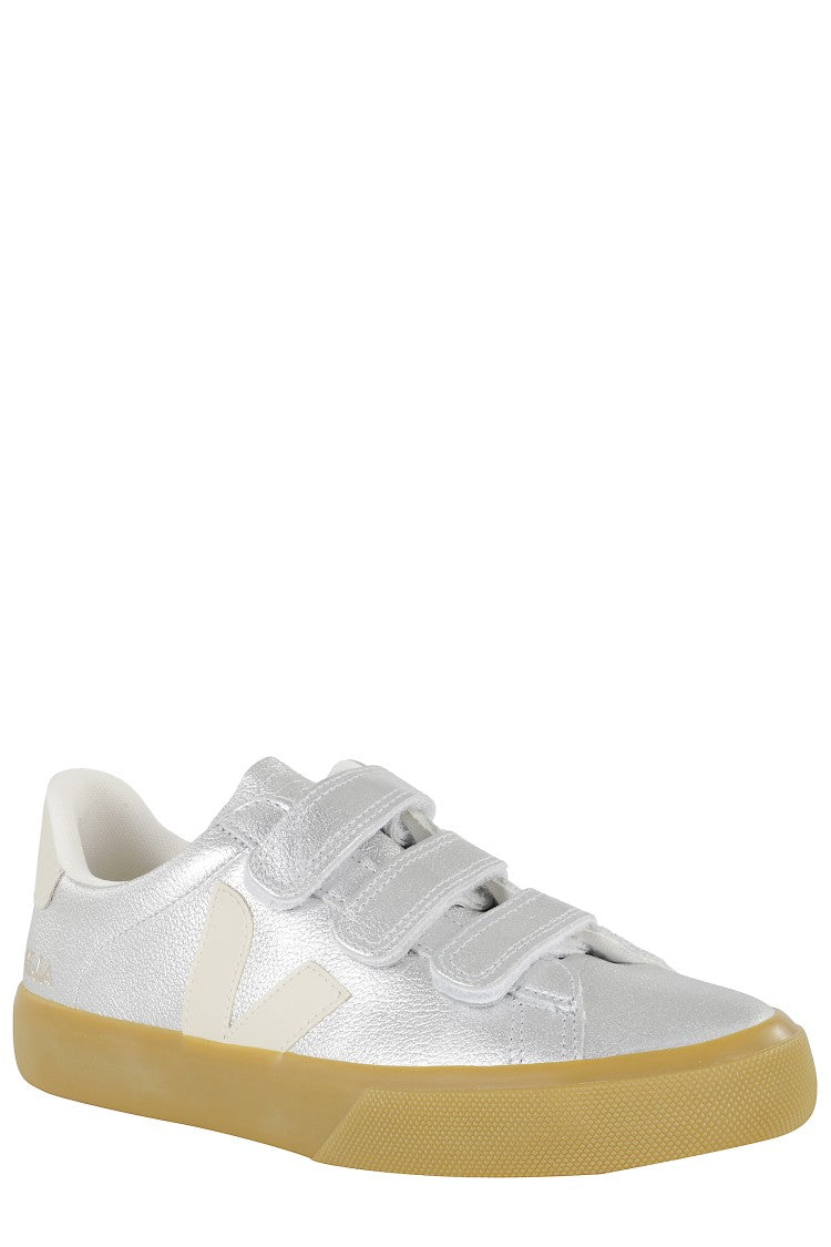 Veja White Silver Leather Sneakers