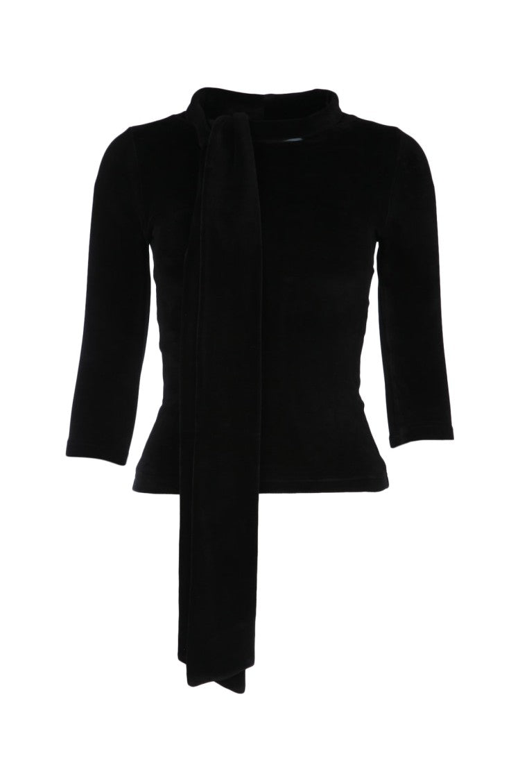 Balenciaga Fitted Turtleneck With Draped Scarf Detail