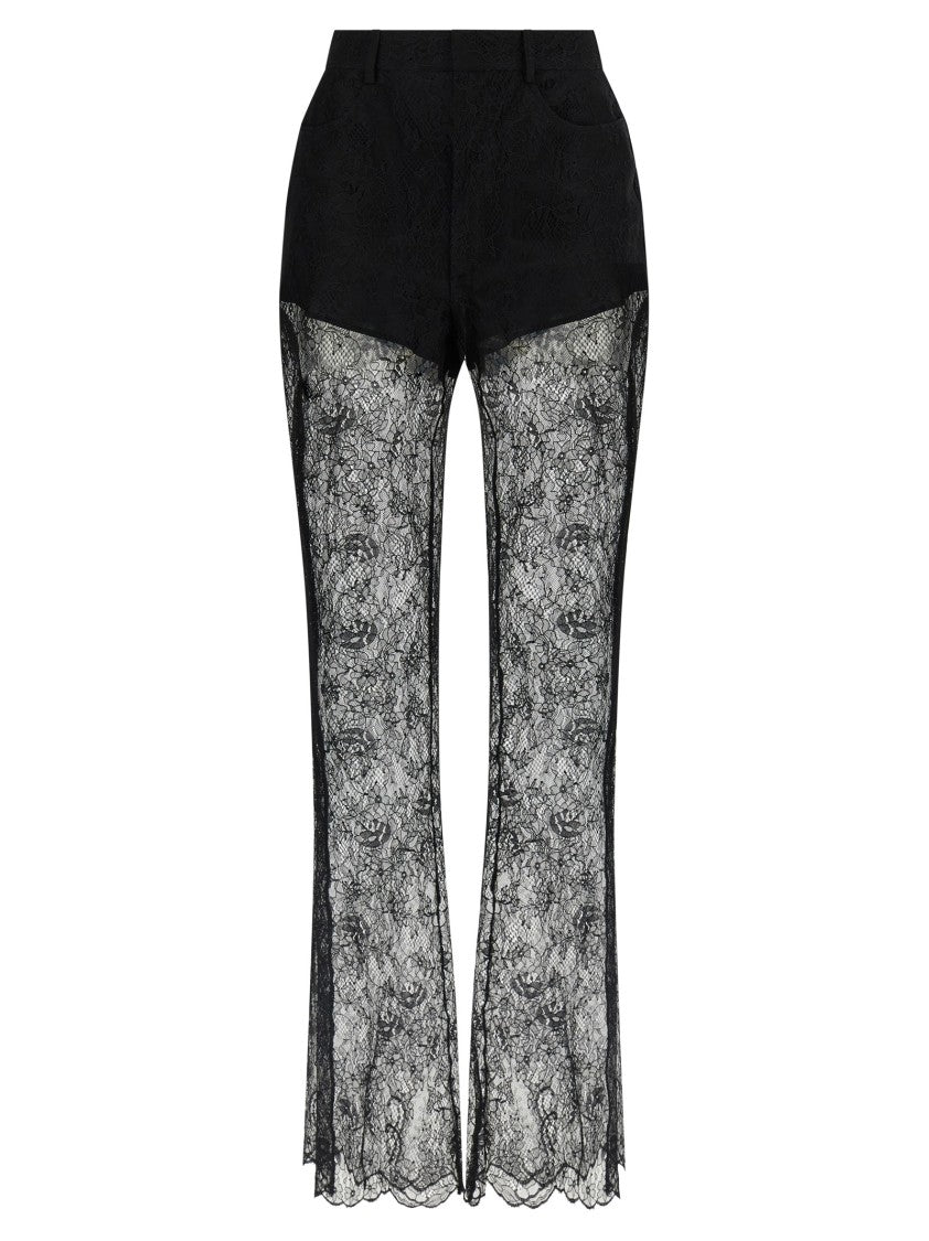 Giuseppe Di Morabito Flared Lace Trousers With Inner Culottes